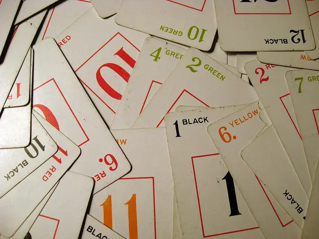 Cards from the 1906 card game Rook, an early purpose-built commercial deck